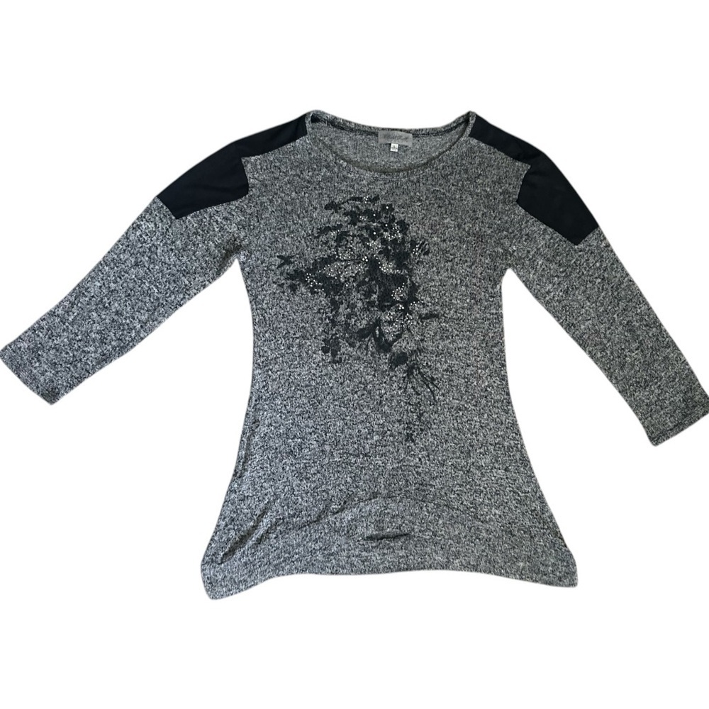 Closet Full Tunic Sweater Black & Grey Size Large